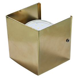 Ecola GX53-N51 светильник настенный бра прямоугольный золото 1* GX53 100х100х90 (1 из цв. уп. по 2) 