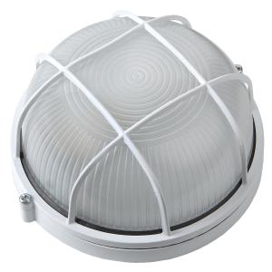 Светильник 60Вт круг белый c решеткой IP65 GCF-R-E27-60-IP65 (1/10)